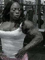 super hot ebony female bodybuilder mistress treasure in ripped contest shape